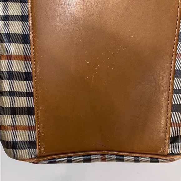 DAKS LONDON PLAID LARGE HANDBAG WITH SCARF - Picture 15 of 16